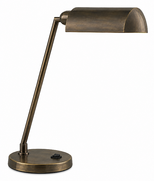 (Latão - Especiais) Luminária Mesa Golden Art M683LT Desk Haste Inclinada Lâmpada E27 40cm