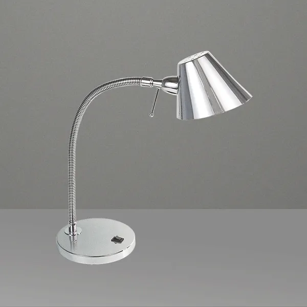 Luminária de Mesa Golden Art Millus com Haste Flexível Cromada em Latão e Lâmpada G9 Altura Média 35cm M699LT