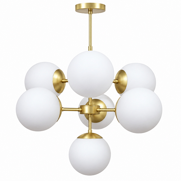 (Latão - Especiais) Lustre Golden Art Balls 7 Bolas Ø20cm 2 Andares 7xE27 T2050-7LT