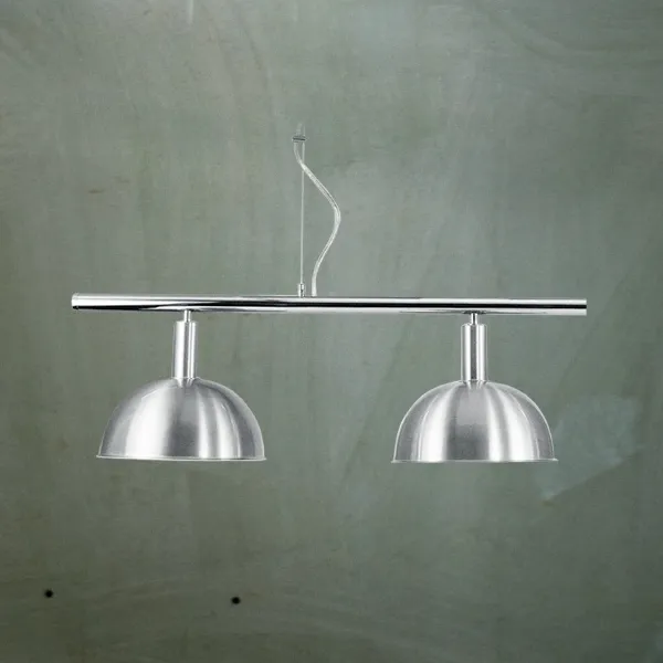 Lustre BILHAR 1/2 Bola 2 Cúpulas em Latão 90 cm – Golden Art T143-2LT