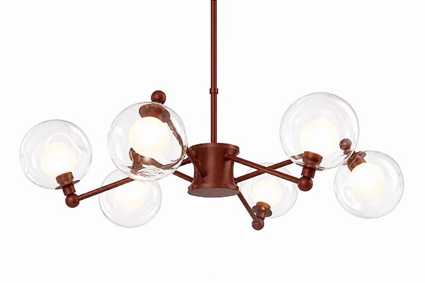 (Pintura) Lustre BRAID com 6 Lampadas G9 Golden Art T2802-6PI –