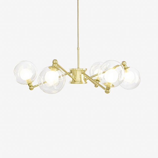 Lustre BRAID com 6 Soquetes G9 e Acabamento em Pintura – Golden Art T2802-6PI