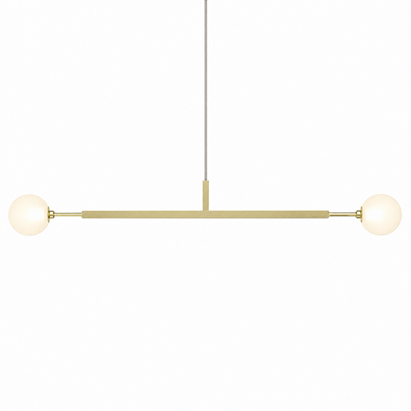 (Latão - Especiais) Lustre Golden Art Due 100 Horizontal T22100VLT Glass Bola 15cm Latão 2xE27