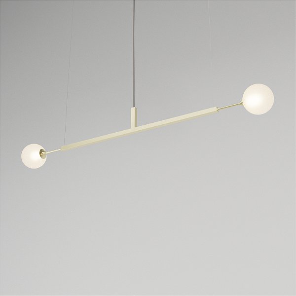 Lustre Due 100 Horizontal para Globos 12cm em Pintura com Soquetes G9 – Golden Art Iluminação Decorativa T22100PI