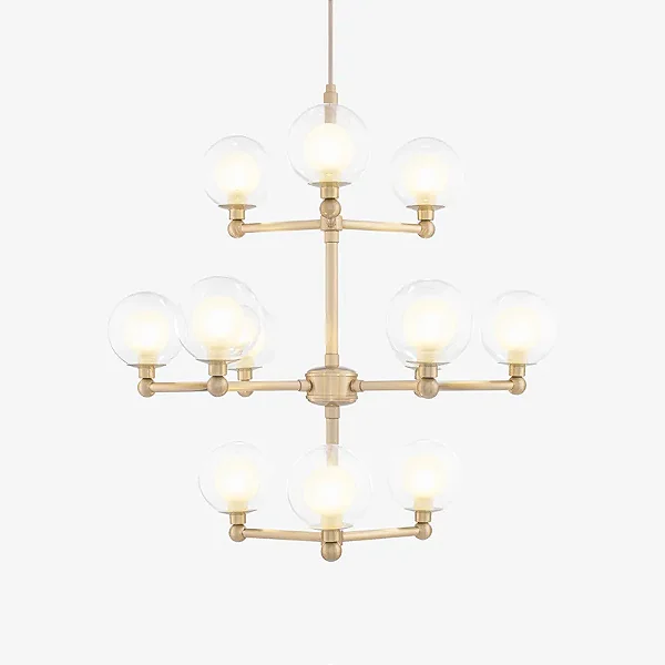 Lustre GRAPP com 12 Soquetes G9 e Acabamento em Pintura 60cm – Golden Art Iluminação T2820-12PI