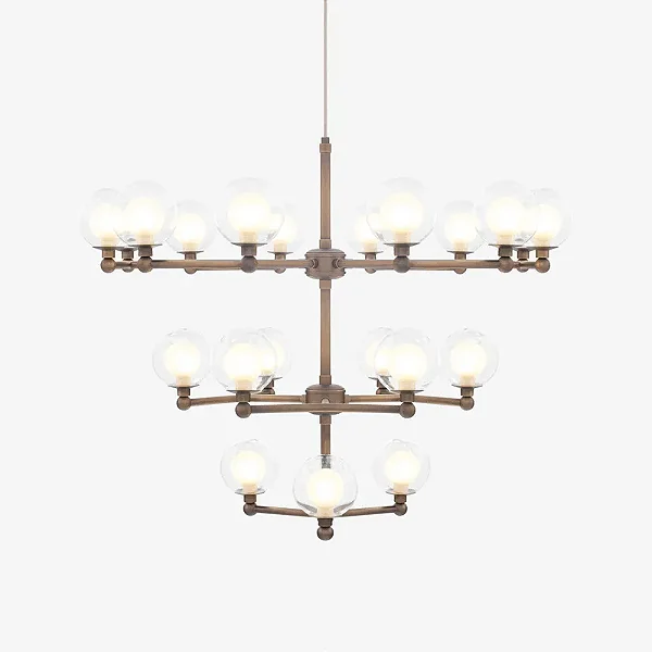 Lustre GRAPP com 21 Soquetes G9 e Acabamento em Pintura 65cm – Golden Art Iluminação T2820-21PI