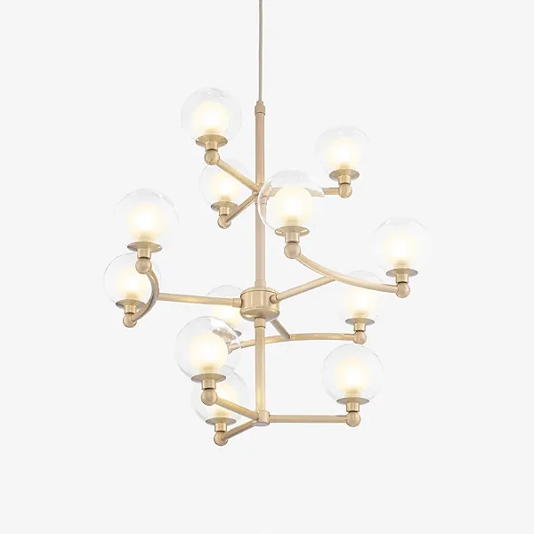 Lustre GRAPP em Latão com 12 Soquetes G9 e Diâmetro de 60cm – Golden Art T2820-12LT