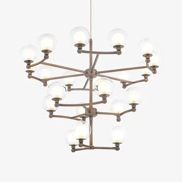 Lustre GRAPP em Latão com 21 Soquetes G9 e Diâmetro de 65cm – Golden Art T2820-21LT