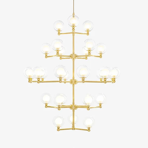 Lustre GRAPP em Latão com 30 Soquetes G9 e Diâmetro de 100cm – Golden Art T2820-30LT