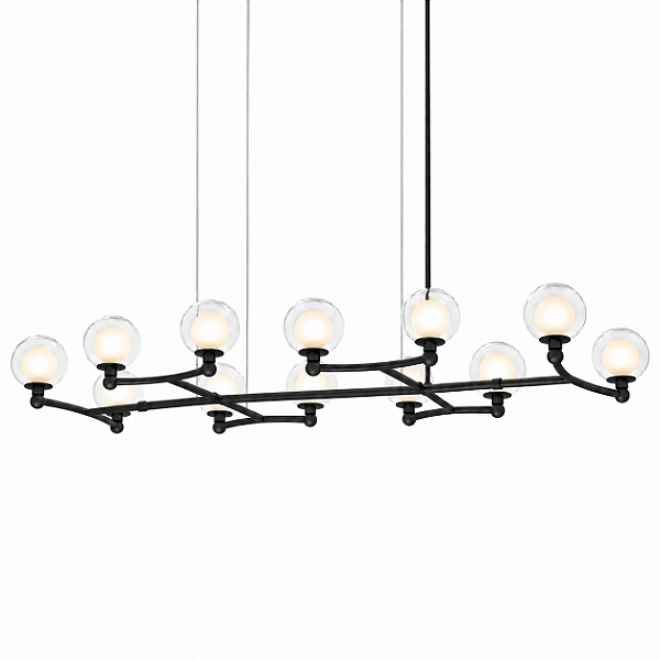(Pintura) Lustre GRAPP Horizontal 12 Lampadas G9 – Golden Art Iluminação T2820H-12PI