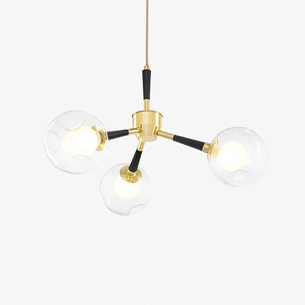 Lustre KOLL em Latão com 3 Soquetes G9 – Golden Art Iluminação T2805-3LT