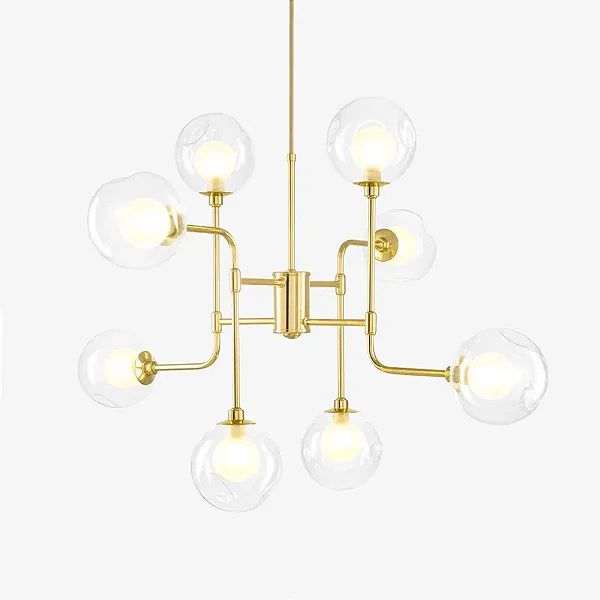 Lustre PRETTI com 8 Soquetes G9 e Acabamento em Pintura – Golden Art T2804-8PI