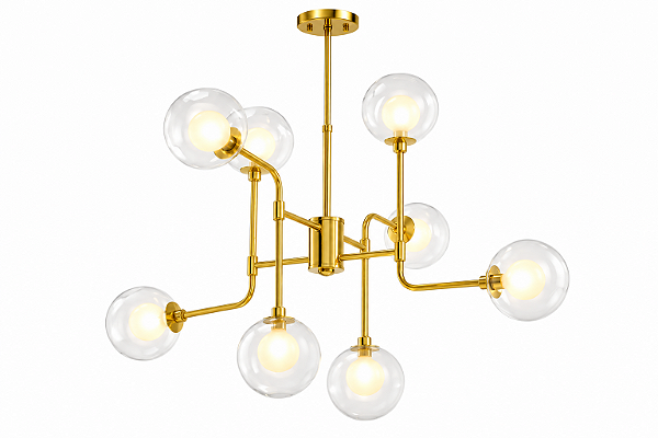 (Latão - Especiais) Lustre PRETTI Golden Art T2804-8LT 8 x G9 e Diâmetro de 55cm –
