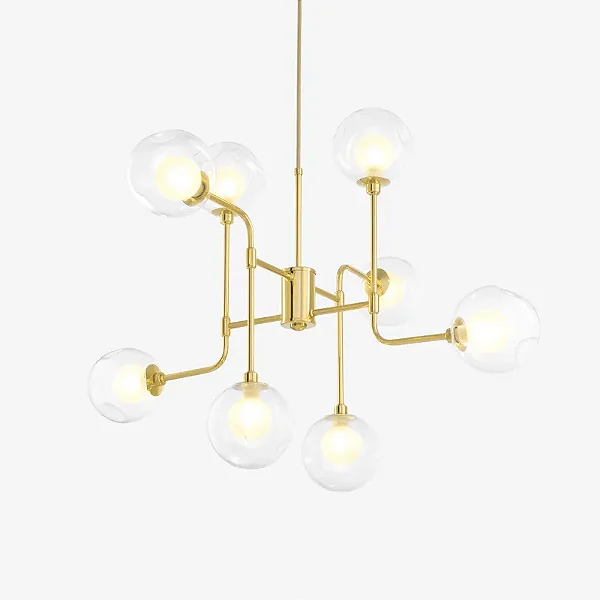 Lustre PRETTI em Latão com 8 Soquetes G9 e Diâmetro de 55cm – Golden Art T2804-8LT