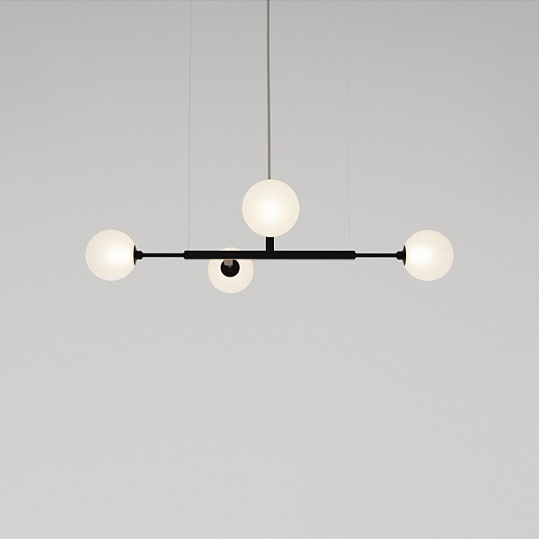 Lustre QUATTRO 70 em Latão para Bolas de 12cm com 4 Soquetes G9 – Golden Art T4470LT