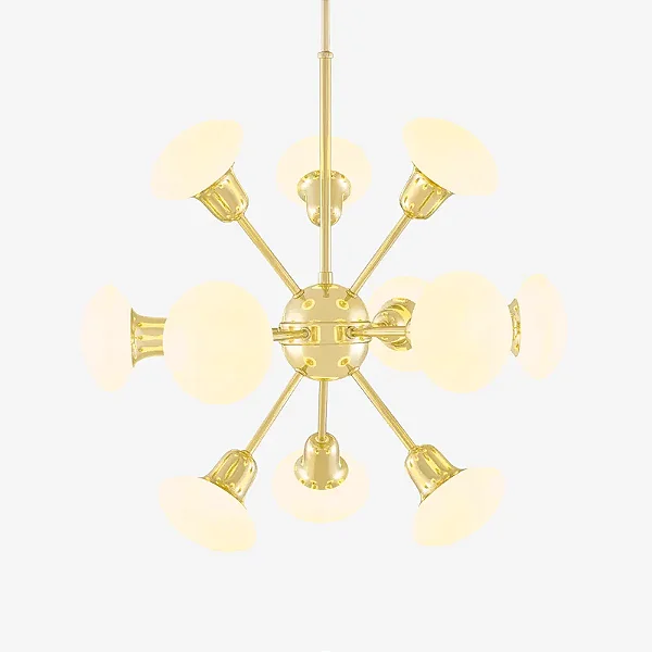 Lustre ROID com 12 Soquetes G9 e Altura Regulável em Aço e Alumínio – Golden Art T2801-12PI