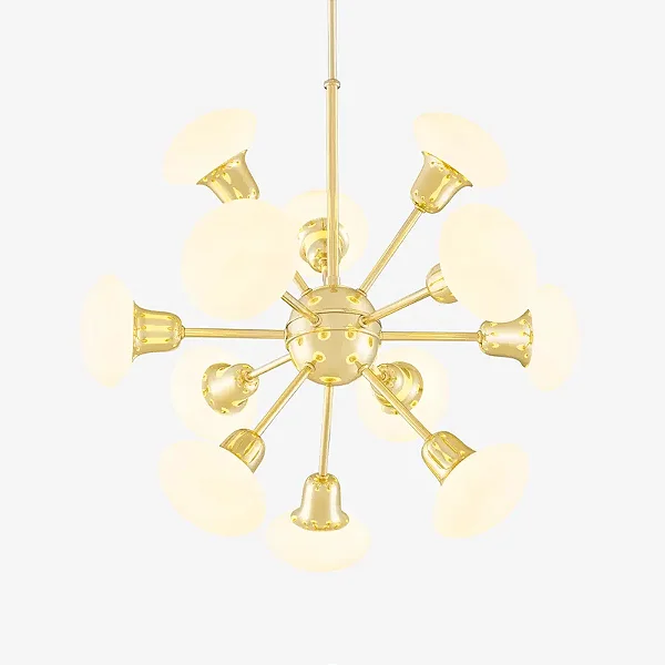 Lustre ROID em Latão com 12 Soquetes G9 e Altura Regulável – Golden Art T2801-12LT