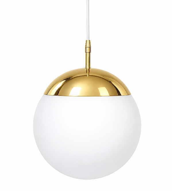(Latão - Especiais) Pendente BOLA OPALINA Ø 30 cm Golden Art T755-30LT – Design Sofisticado