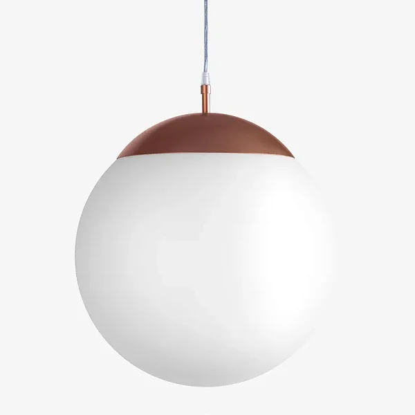 Pendente BOLA OPALINA Ø 42 cm em Latão – Design Sofisticado Golden Art T755-42LT