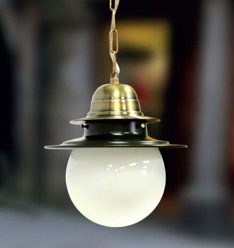 Pendente COLONIAL com Bola de Vidro Ø 20 cm Pintura – Golden Art  T261-20LTPI