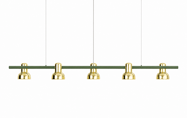 (Latão - Especiais) Pendente Escriba com 5 Soquetes E27 – Golden Art Iluminação Decorativa T1810-5LT