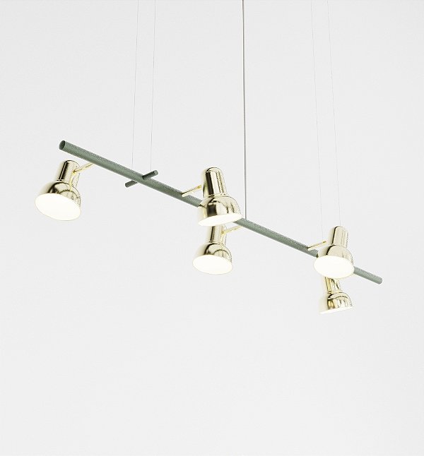 Pendente Escriba com 5 Soquetes E27 em Latão – Golden Art Iluminação Decorativa T1810-5LT