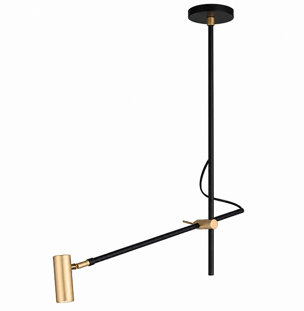 Pendente Grayce com 1 Braço e 1 Soquete GU10 em Pintura – Golden Art Iluminação Decorativa T2160-1PI