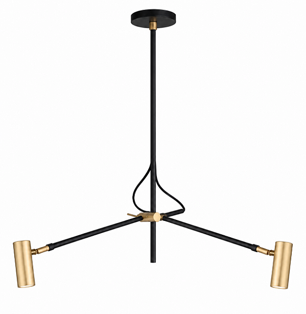 Pendente Grayce com 2 Braços e 2 Soquetes GU10 em Pintura – Golden Art Iluminação Decorativa T2160-2PI