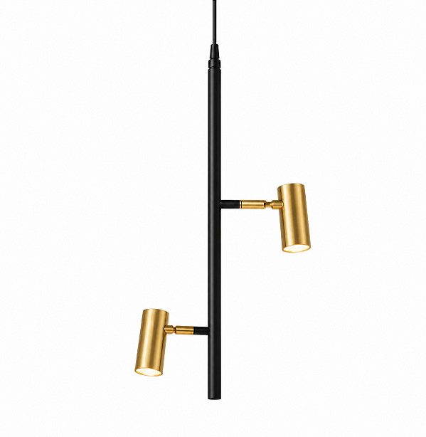 Pendente Grayce Vertical com 2 Focos e 2 Soquetes GU10 em Pintura – Golden Art Iluminação Decorativa T2160V-2PI
