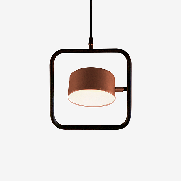 Pendente NELL com 1 Foco LED 6W e Moldura 23x23cm – Golden Art Iluminação T8800-1PI