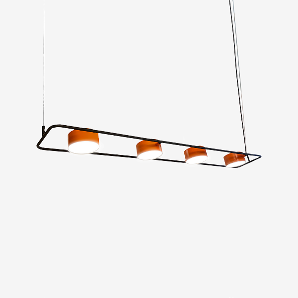 Pendente NELL Linear 23x140cm com 4 Focos LED 6W – Golden Art Iluminação T8800-4PI