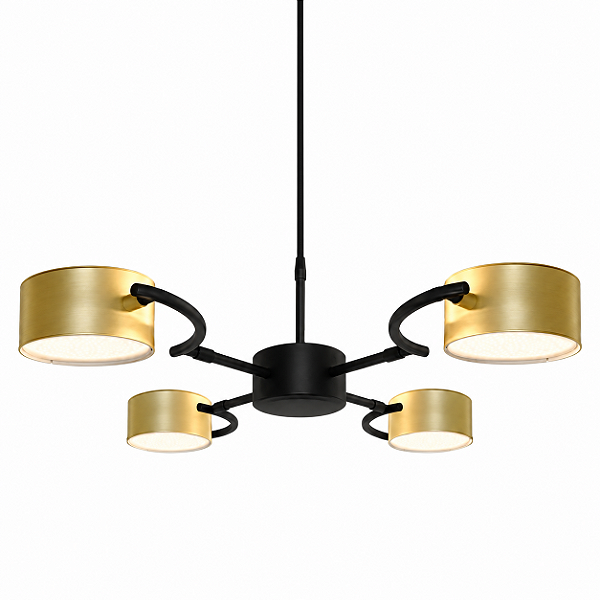 Pendente NELL Redondo com 4 Focos LED 6W e Braços Giratórios – Golden Art Iluminação T8801-4PI