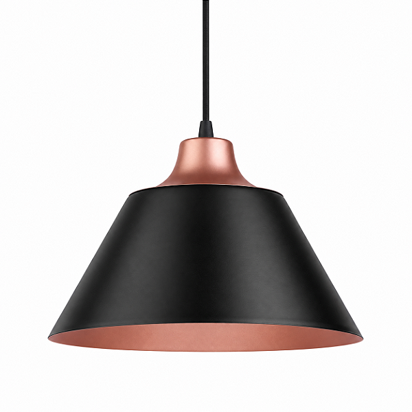 Pendente NOA 33x22 com Soquete E27 em Aço e Alumínio – Golden Art Iluminação T2332PI