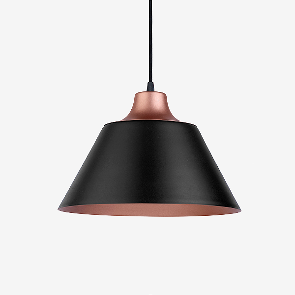 Pendente NOA 33x22 com Soquete E27 em Aço e Alumínio – Golden Art Iluminação T2332PI