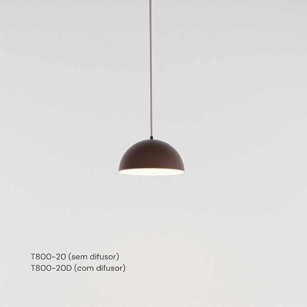 Pendente SFERA Ø 20 cm em Latão com Cúpula em Latão – Golden Art T800-20LT