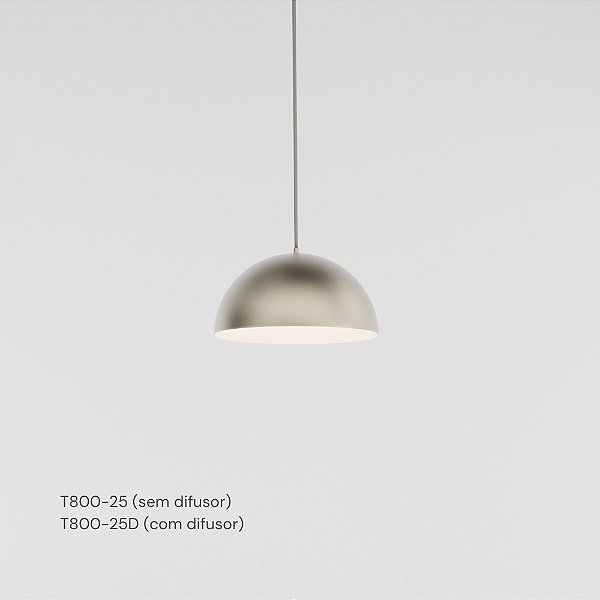 Pendente SFERA Ø 25 cm Pintura com Cúpula em Alumínio – Golden Art T800-25PI