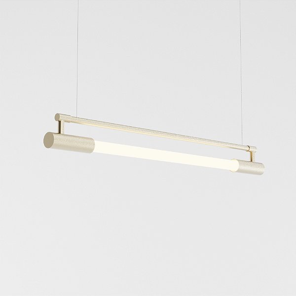 Pendente Slim para Tubo LED 60cm em Latão – Golden Art Iluminação Decorativa T1900-60LT