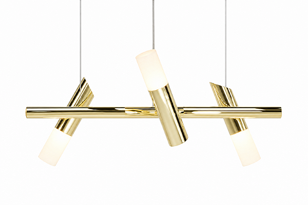(Latão – Especiais) Pendente TAQ de Teto 80cm Golden Art T2422-3LT com 3 Focos GU10