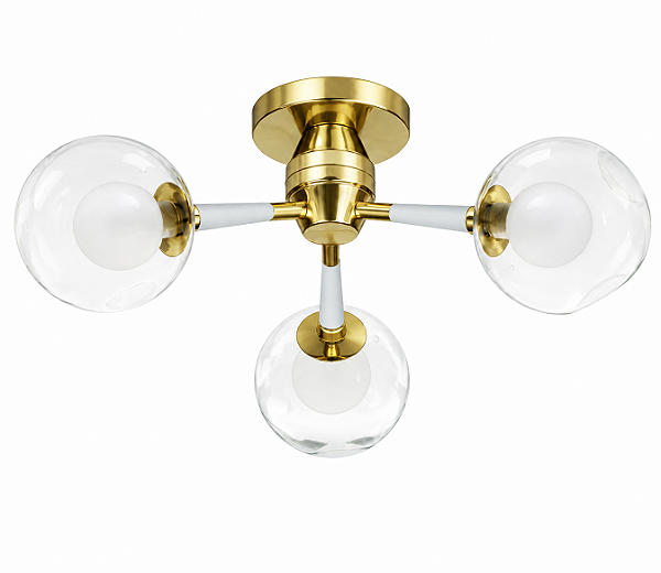 (Latão - Especiais) Plafon KOLL 40cm em 3 xG9 – Golden Art Iluminação T2805PF-3LT