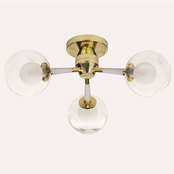 Plafon KOLL 40cm em Latão com 3 Soquetes G9 – Golden Art Iluminação T2805PF-3LT