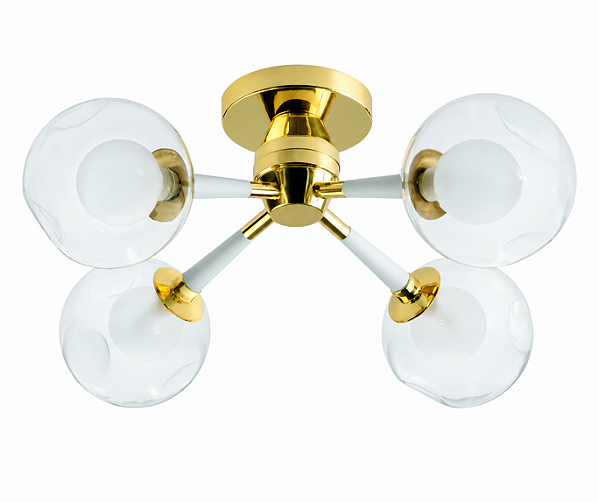 (Latão - Especiais) Plafon KOLL 40cm 4 x G9 – Golden Art Iluminação T2805PF-4LT