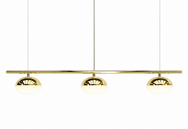 (Latão - Especiais) Pendente Avelã LED com 3 Pontos de Luz 3W em – Golden Art Iluminação Decorativa T1800-3LT LED