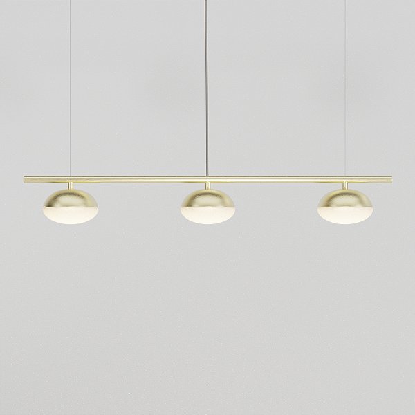 Pendente Avelã LED com 3 Pontos de Luz 3W em Latão – Golden Art Iluminação Decorativa T1800-3LT LED