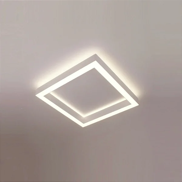 Plafon Dobby LED 30x30cm – LED Integrado 56W 3000K | Usina Design Iluminação 19680-30LED3