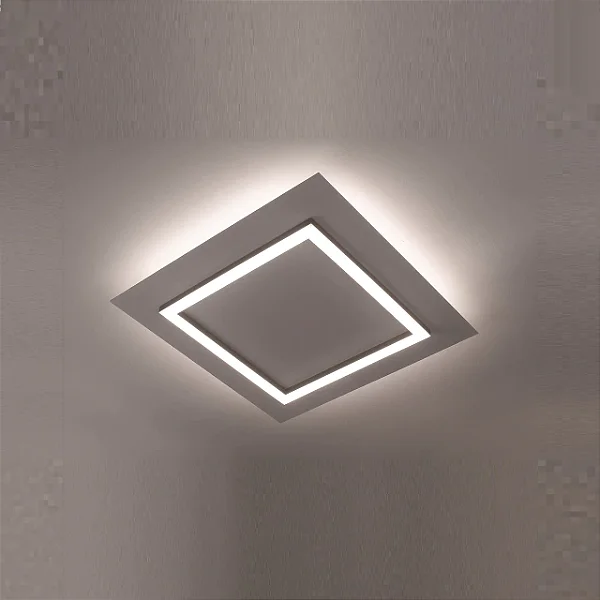Plafon Sharp LED 38x38cm – LED Integrado 56W 3000K | Usina Design Iluminação 19690-38LED3