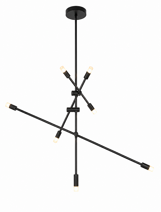 Pendente Cross LED Ø11cm x 121,7cm – Haste Rígida – LED Integrado 30W 4000K | Usina Design Iluminação 19740-6LED4