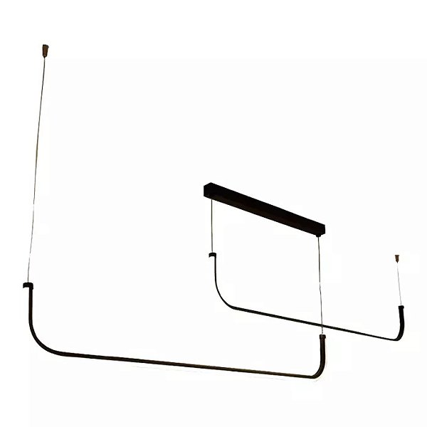 Pendente Hook Dupla Direta LED 1500mm 30W 4000K Bivolt Design Moderno 19794-1500LED4