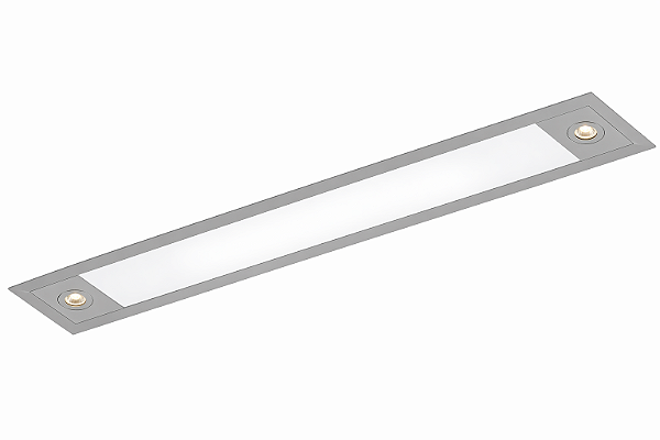 Embutido Ruler Usina Design Retangular 4x T8 LED 120cm + 2x PAR20 3720-150F