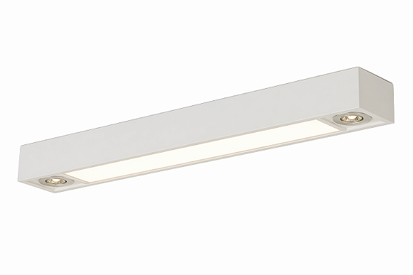 Plafon Tropical Usina Design Retangular 4x T8 LED 60cm + 2x AR70 4015-90FAR