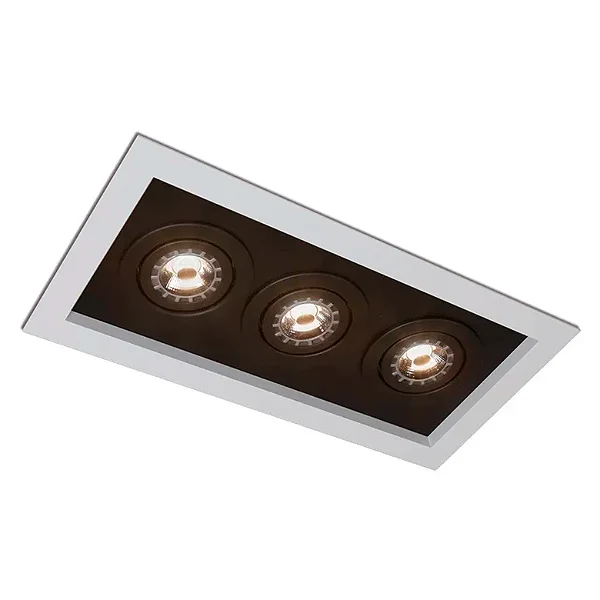 Embutido Premium Retangular 140x400mm para 3 PAR20 – Iluminação Técnica Linear -4320-41